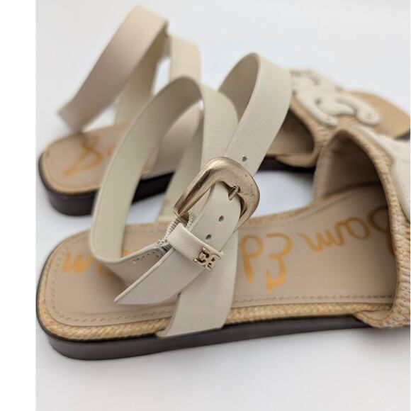 Sam Edelman Ilsie Logo Flat Sandals Women's Ivory/Natural Size US8M EU38.5 - Picture 10 of 10